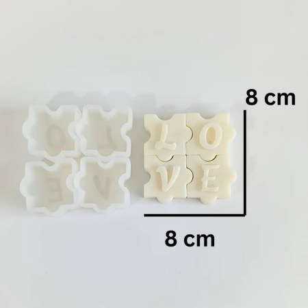 LOVE Puzzle Candle Mold