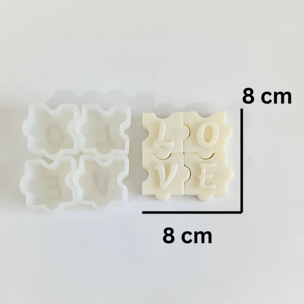 LOVE Puzzle Candle Mold