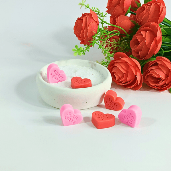 Text Heart Candle Topped Mold