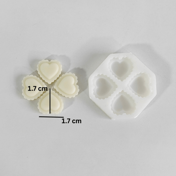 Lace Hearts Candle Topper Mold