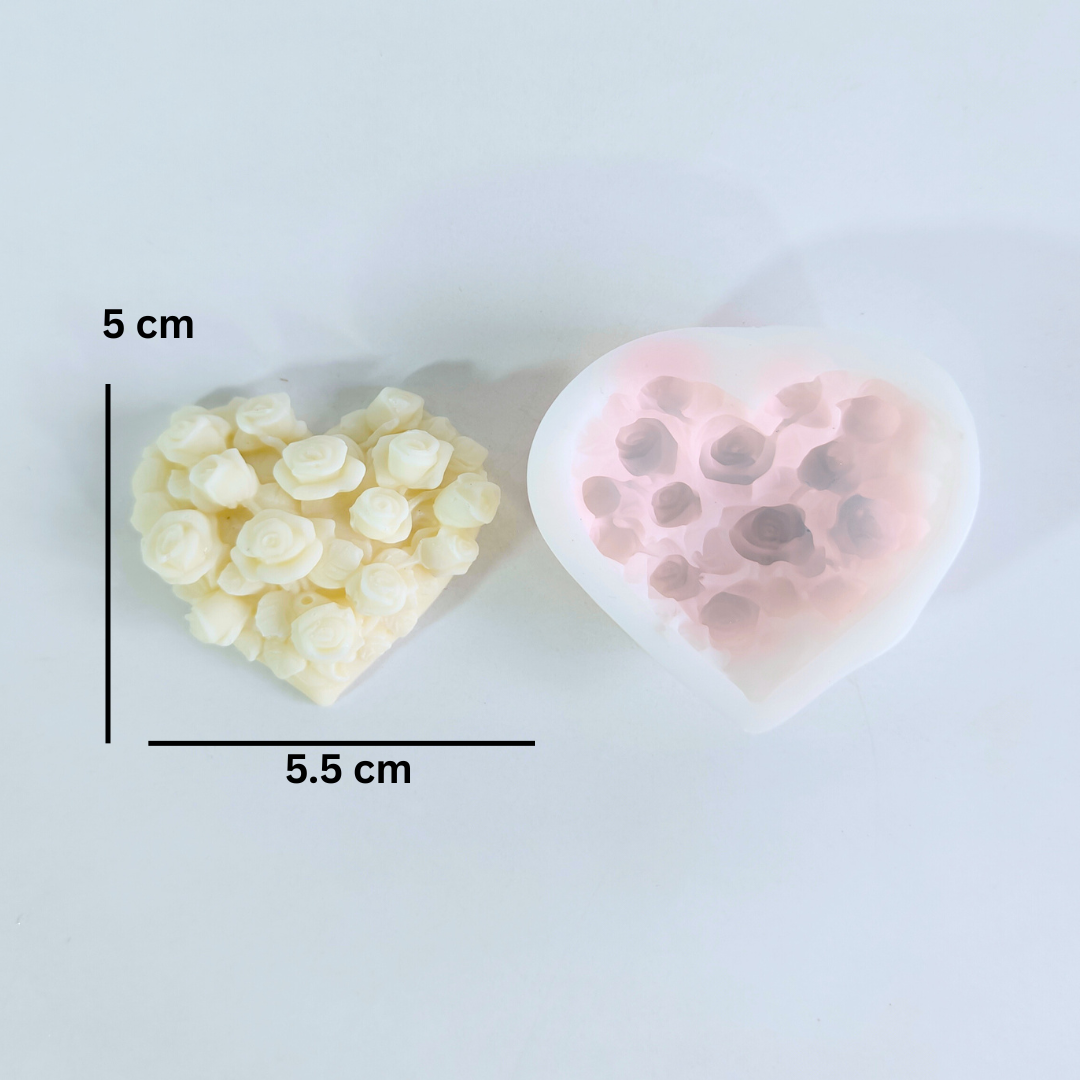 Rose Bouquet Candle Topper Mold - Image 1